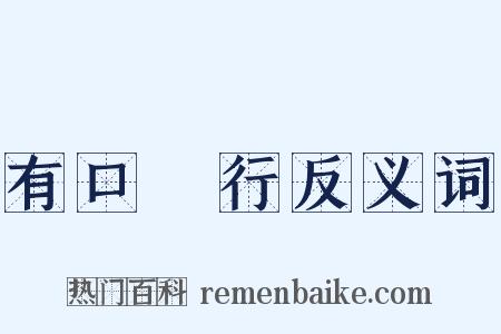 有口無行反义词是什么意思的图片
